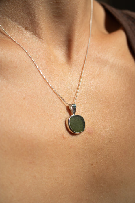 Green Sea Glass Necklace