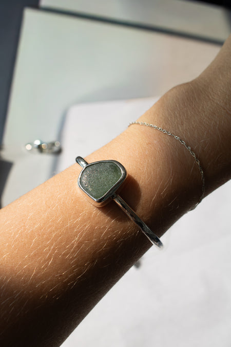 Green Sea Glass Bangle image 1