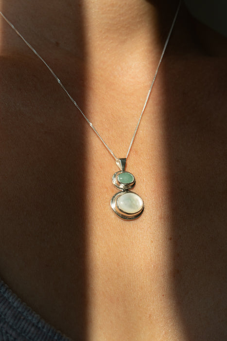 Pearl & Aquamarine Necklace