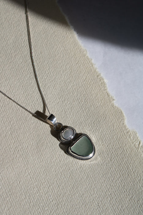 Chunky Pearl & Sea Glass