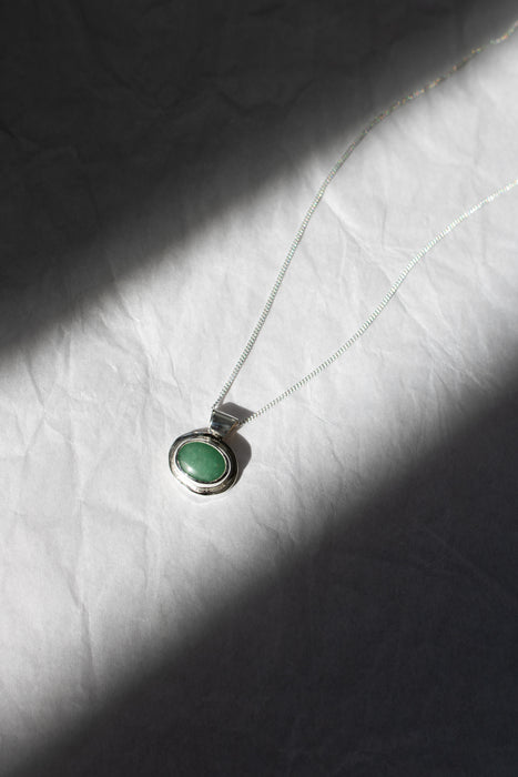Green Aventurine Halo Necklace