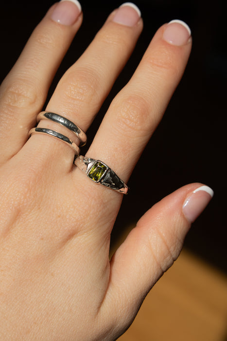 Moss Green Textured Ring