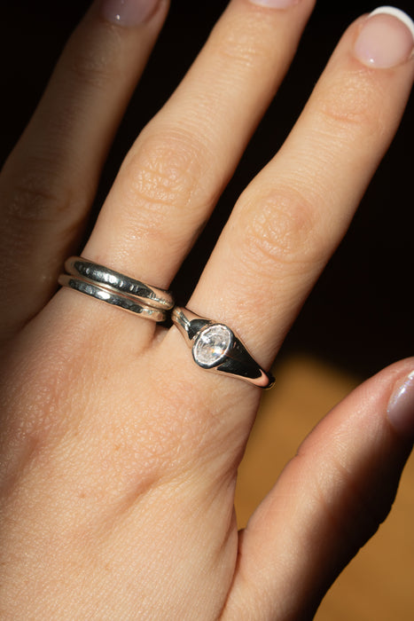 Clear Gemstone Ring