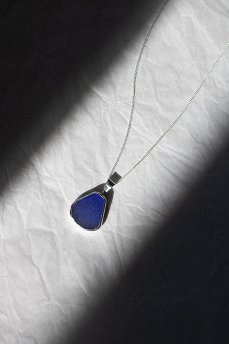 Cobalt Blue Sea Glass Necklace