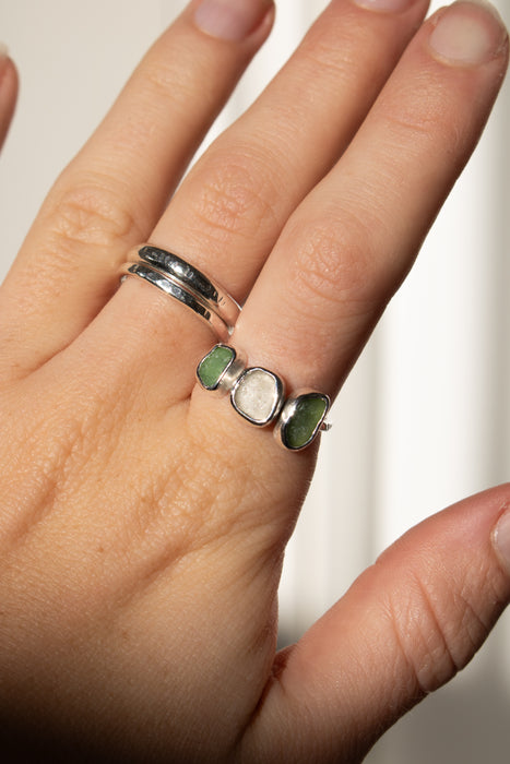 Triple Sea Glass Ring image 0