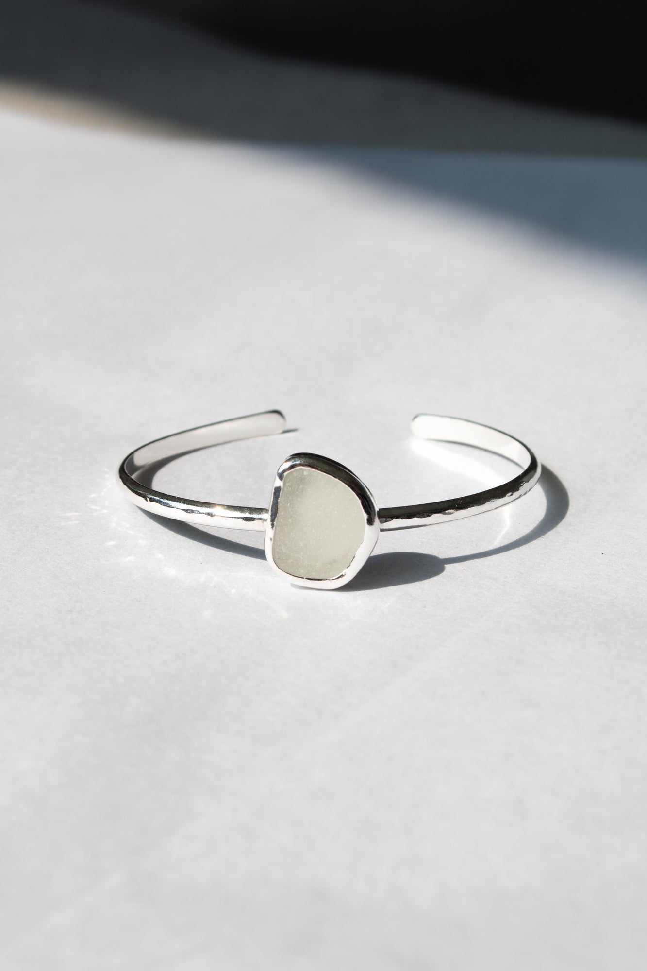 White Sea Glass Bangle  image 0