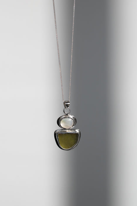 Chunky Pearl & Sea Glass Necklace