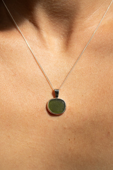 Green Sea Glass Necklace