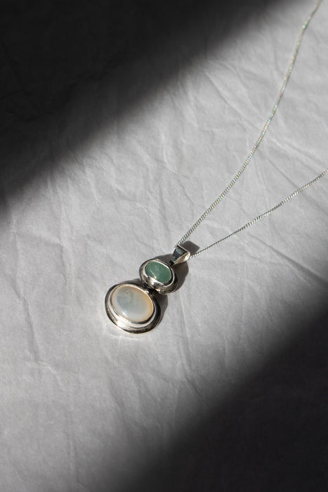 Pearl & Aquamarine Necklace