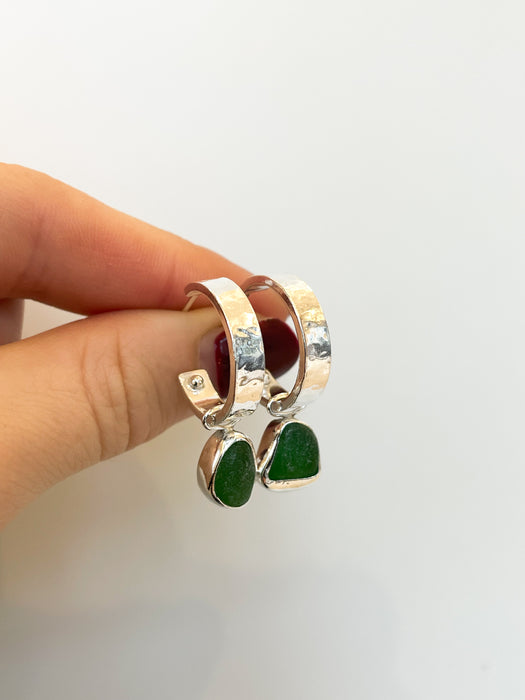 Custom Sea glass hoops