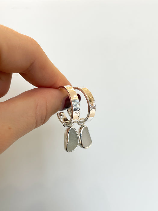 Custom Sea glass hoops