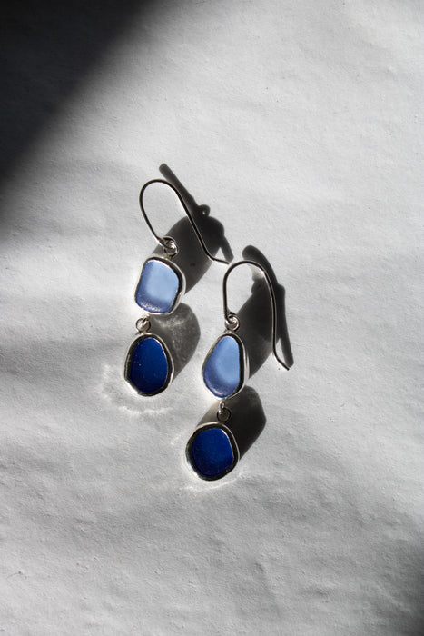 Blue Double Drop Earrings  image 1