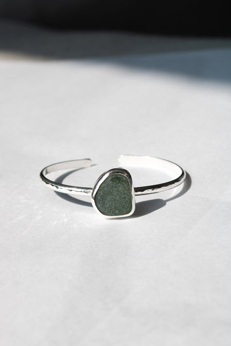 Green Sea Glass Bangle image 0