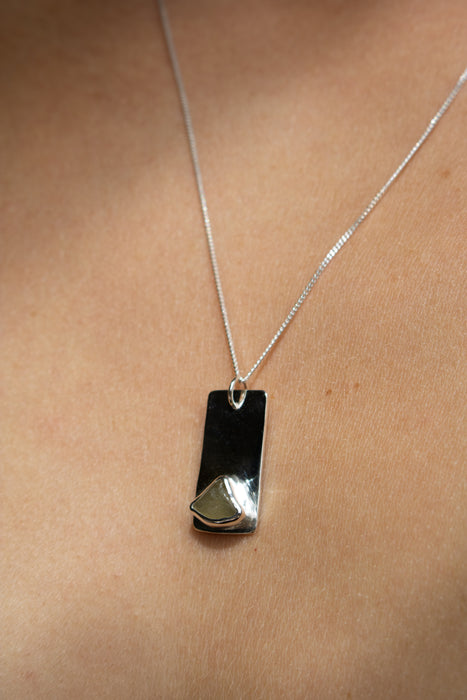 Light Green Sea Glass Pendant image 1